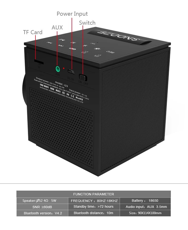 Blue Tooth speaker with FM radio,alarm clock,clock projection(J23)