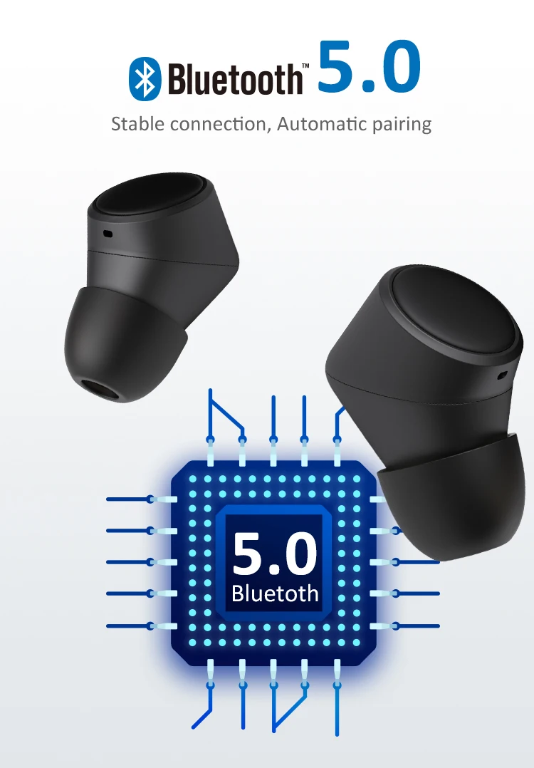 Top Ten TWS 5.0 Handsfree In-Ear Wireless Bluetooth Ear Buds Headphones RX17,Twins Earphone with Charging Box-Chelsea - ANKUX.COM