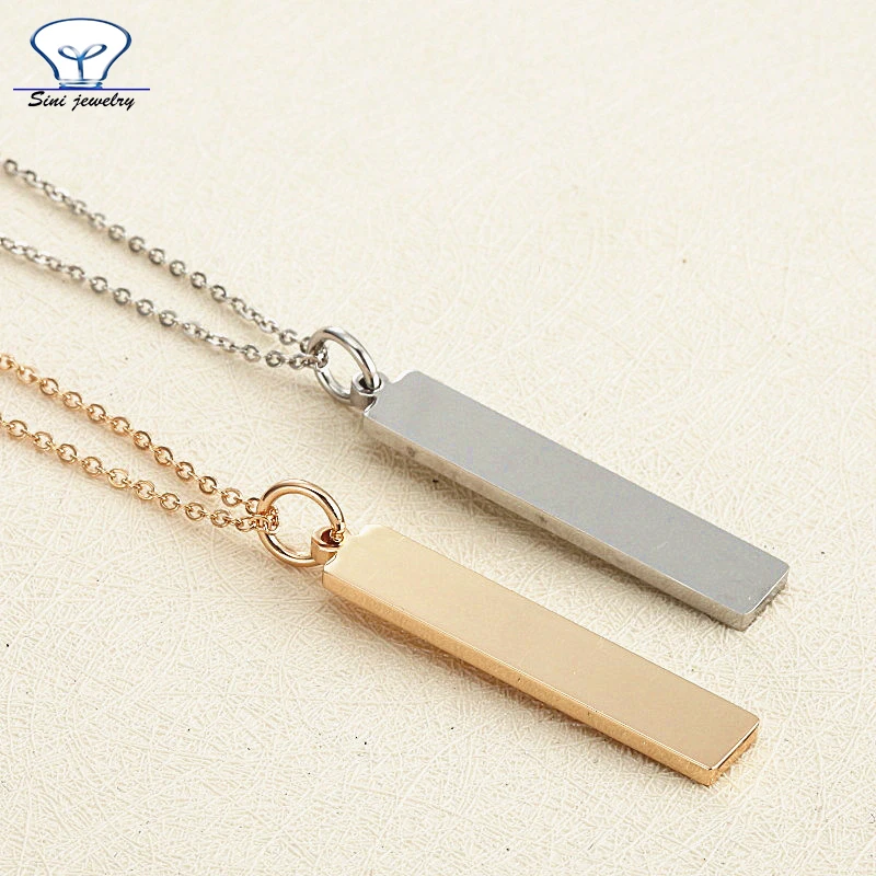 Wholesale Stamped customized stainless steel blank Bar gold Necklace jewelry 
Wholesale Stamped customized stainless steel blank Bar gold Necklace jewelry