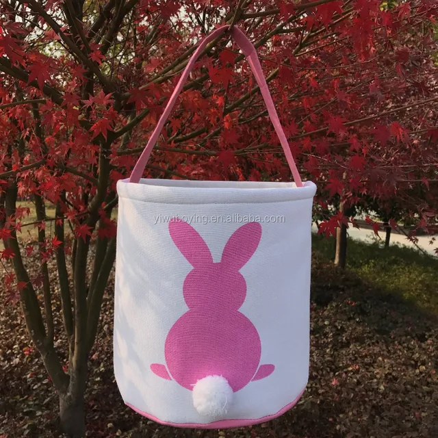 ready to ship cute easter gift basket canvas bunny basket for