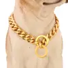 Custom heavy duty golden stainless steel 316L dog collar chains
