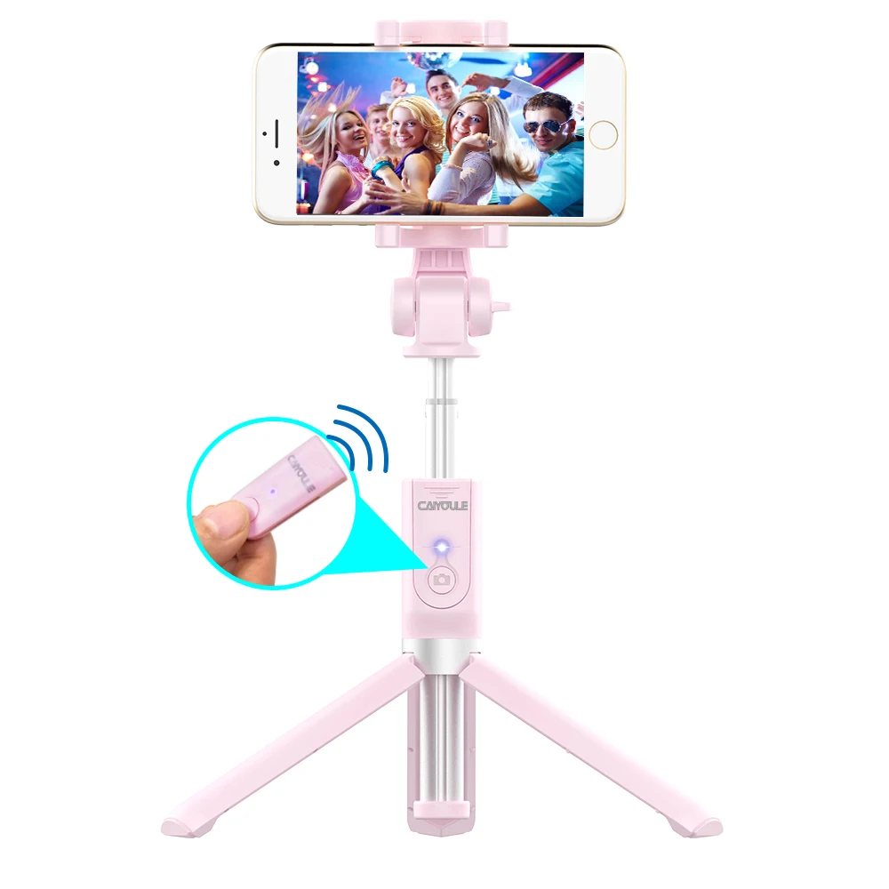 Universal Mini Handheld Tripod Wireless Bluetooth Selfie Stick for iPhone Android, Black white pink
Universal Mini Handheld Tripod Wireless Bluetooth Selfie Stick for iPhone Android, Black white pink