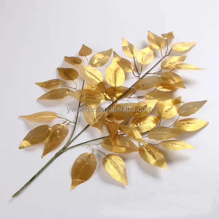 Yiwu Aimee supplies wholesale artificial autumn banyan tree leavesbonsai,selling fake leaves(AM-HH04)