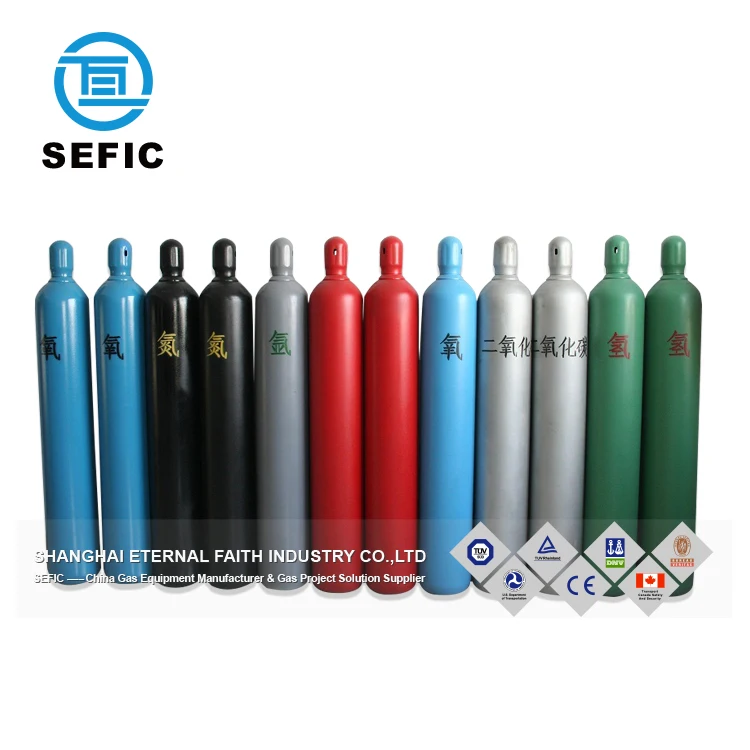 Dot 3aa 40l 2175psi High Pressure Steel Gas Cylinder For Industrial Gas