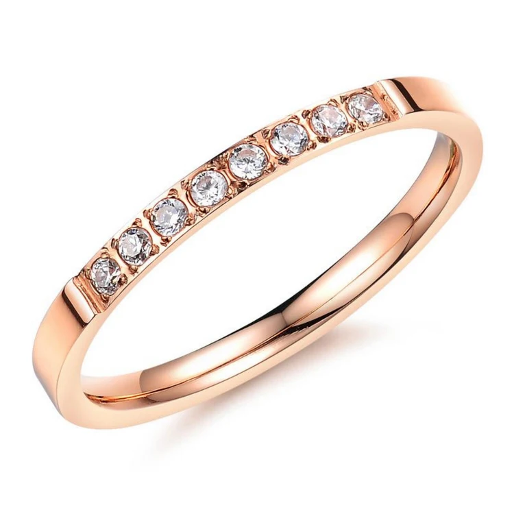 Fashion High Quality Crystal Rose Gold Women Simple Gift Stainless Steel Engagement Diamond Wedding Ring Gold, Silver;gold
Fashion High Quality Crystal Rose Gold Women Simple Gift Stainless Steel Engagement Diamond Wedding Ring Gold, Silver;gold