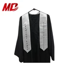 Decorated Imprinted Graduation Satin Gray Stoles with Customized Logo