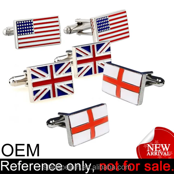 cheap business gift metal custom usa national flag cufflinks