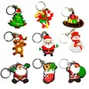 2017 Christmas Gift Santa Claus PVC Keychain Soft Pvc Keychain Creative Christmas Tree Ornaments Rubber Key chain
