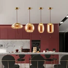 European Home Decor Hanging Pendant Light Modern iron glass lampshade chandelier lamp
