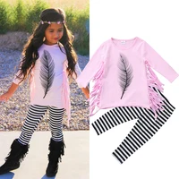 Toddler Kids Baby Girls Clothing Sets Tassel Top T-Shirts Long Sleeve Striped Pants Cotton Cute Outfits Clothing Set Girl
Toddler Kids Baby Girls Clothing Sets Tassel Top T-Shirts Long Sleeve Striped Pants Cotton Cute Outfits Clothing Set Girl