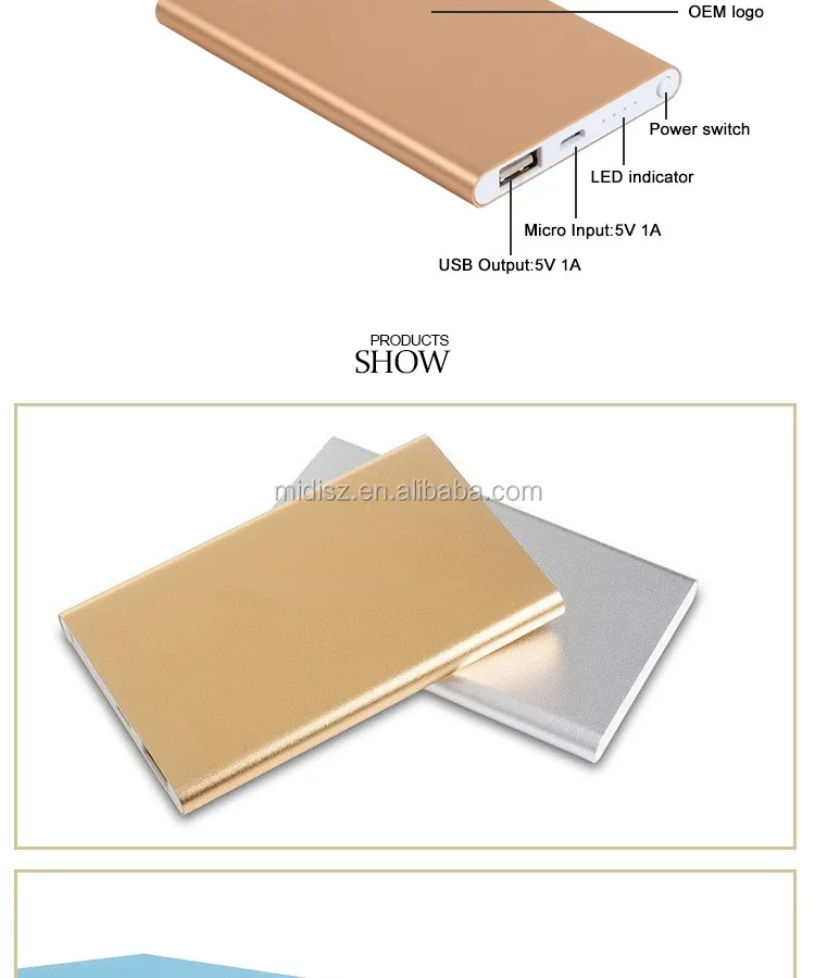 Power bank 4000mah, ultra thin mobile power supply, for mobile phones 4000mah power bank - ANKUX.COM