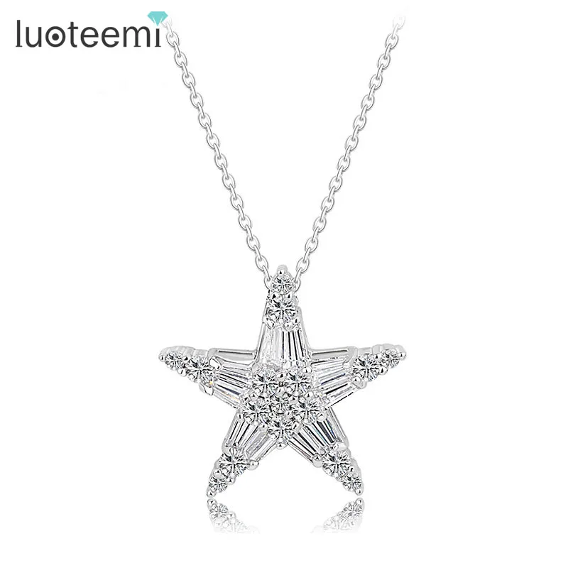 LUOTEEMI Wholesale Newest Platinum Plated Luxury A AA Clear CZ Crystal Women Party Wedding Jewelry Star Necklace
LUOTEEMI Wholesale Newest Platinum Plated Luxury A AA Clear CZ Crystal Women Party Wedding Jewelry Star Necklace