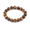 2019 Wholesale cheap 10mm bead natural gemstone stone beads men bracelet brown tiger eye bracelet