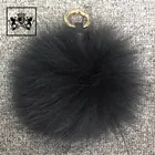 Wholesale fashion real raccoon fur pompom pendent for bag great furry raccoon fur ball keychain top quality