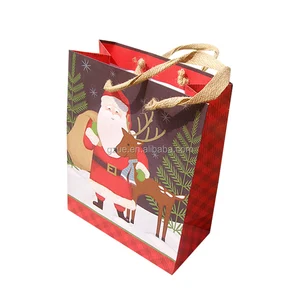 guangzhou, creative fancy christmas paper gift bags with handle