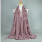 Hijabs Scarfs 2018 Fashion Design Cheap Cotton linen Women Hijab Muslim Solid colors