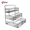 Custom 3 Tier Black Metal Wire Rack Counter Display / Small Counter Display Stands