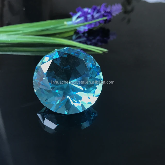 40mm light blue machine cut crystal diamond