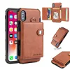 High quality wallet business card holder leather mobile cell phone case mobile phone back cover housing for iPhone 6 7 8 plus X