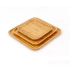 Square bamboo serving plate dinner plate with custom logo