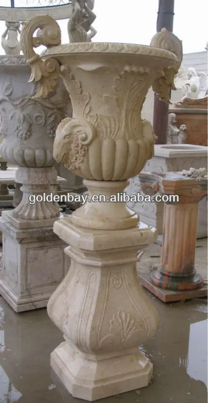 hand carved marble urn sculpture