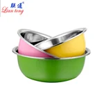 Multi color stainless steel washing basin deep mixing bowl