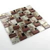 Wall Decoration Pearl Color Crystal Mixed Brown 3D Mirror Glass Mosaic Wall Tiles