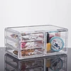 Clear PS makeup storage with 3 small drawers support FBA