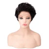 9A 10A 100% Cuticle Aligned Brazilian Natural Black Short Full Lace Front Wig