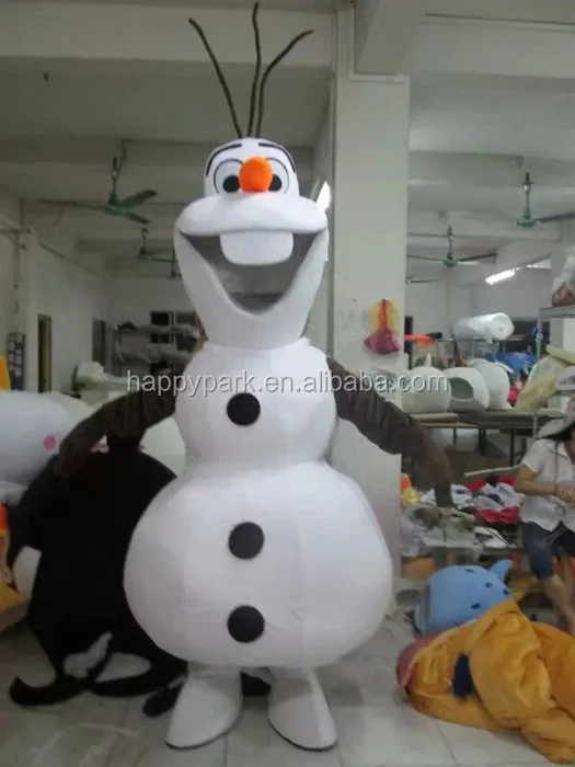 Дешевые с высокое качество взрослых Размеры Прекрасный замороженный снеговик Олаф талисман костюм