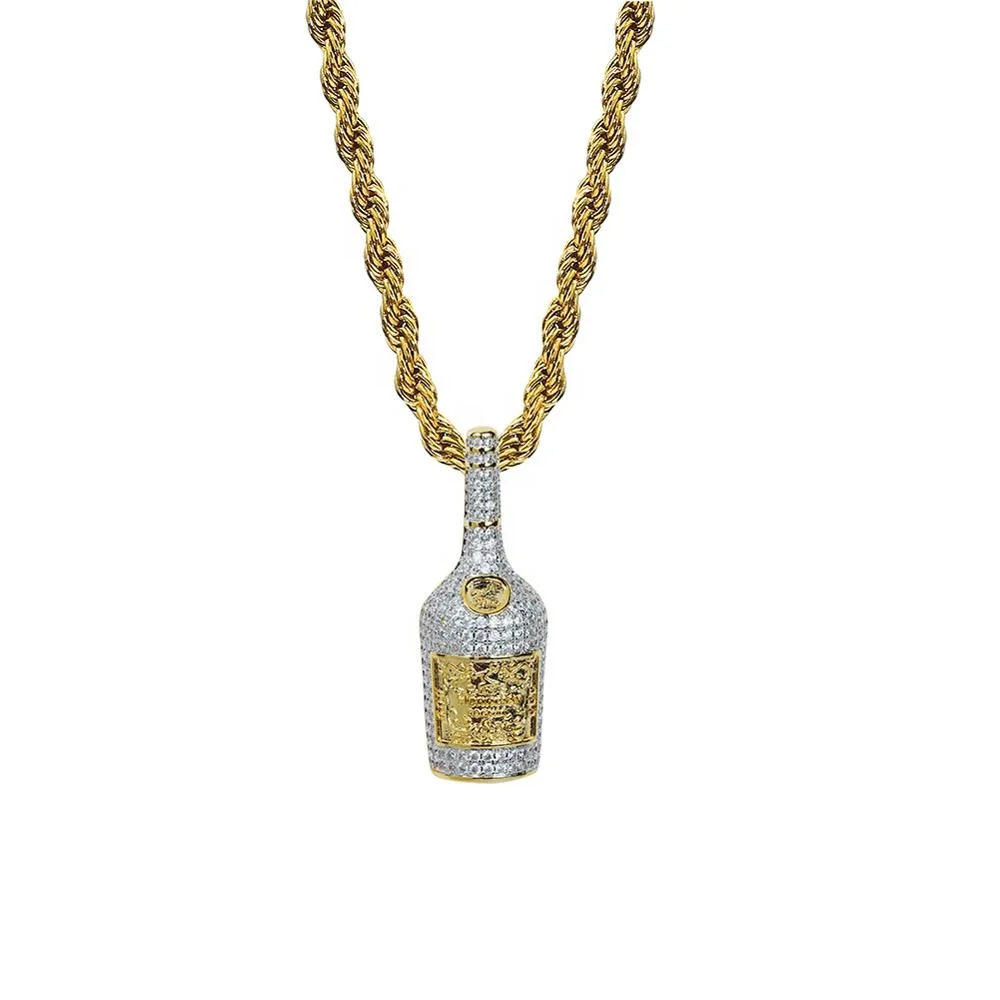 Champagne Bottle Pendant Necklace Mens Personalized Charm Necklaces Hip Hop Jewelry Gift, Gold
Champagne Bottle Pendant Necklace Mens Personalized Charm Necklaces Hip Hop Jewelry Gift, Gold