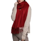 Natural Plain Primary Color Water Ripple Unisex Chunky Cashmere Shawl Scarf