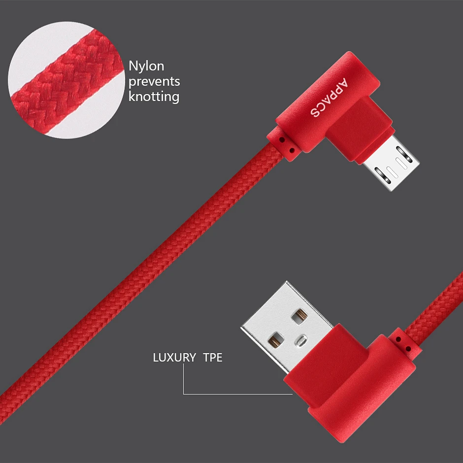A High Quality Bulk Nylon Braid 2m Serial Custom for Android Samsung Wholesale Fast Data Charge Right Angle Micro Usb Cable - ANKUX.COM