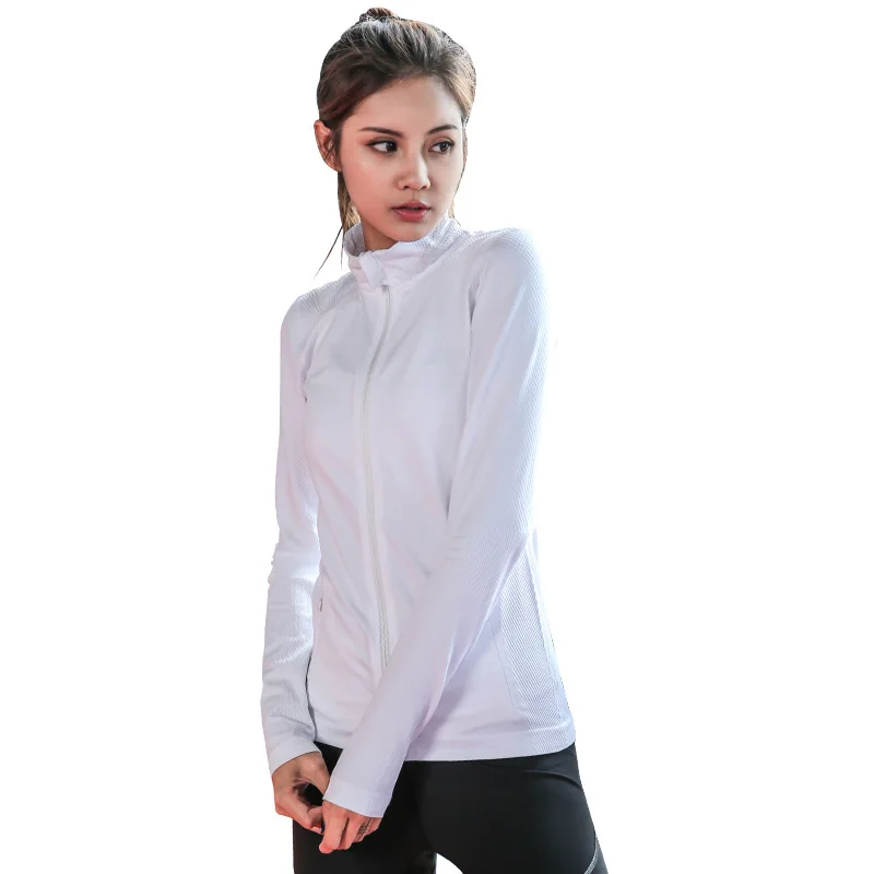 Autumn and winter new sports jacket Slim thin solid collar windproof running yoga shirt women' cardigan workout clothes, Black;white
Autumn and winter new sports jacket Slim thin solid collar windproof running yoga shirt women' cardigan workout clothes, Black;white