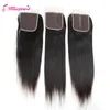 2017wholesale Brazilian straight hair lace closure 4*4 free part swiss lace non-remy 120% density 100% human hair