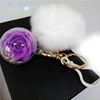 dry flowers ever lasting roses key chain gift to friends