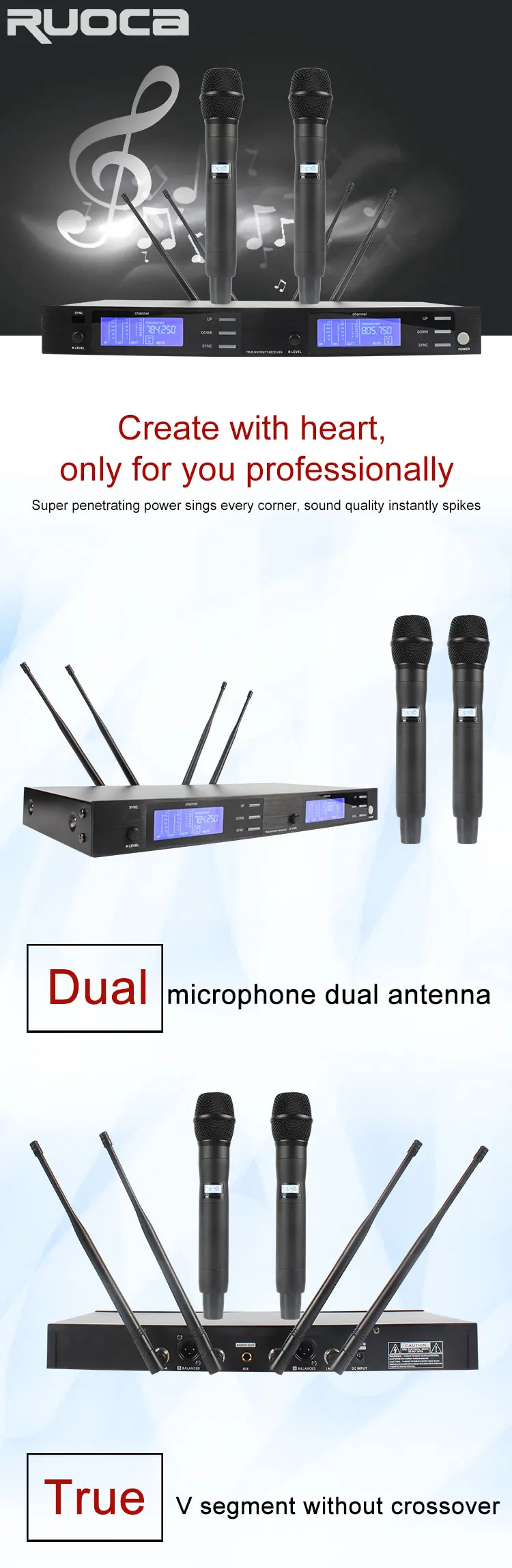 RC-U8840 China Manufacturer of professional karaoke wireless microphone