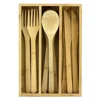 Totally Bamboo Flatware Set 12-Piece Reusable Bamboo tableware with Portable Storage Case