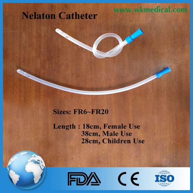 38cm length soft pvc straight indwelling urine catheter male use