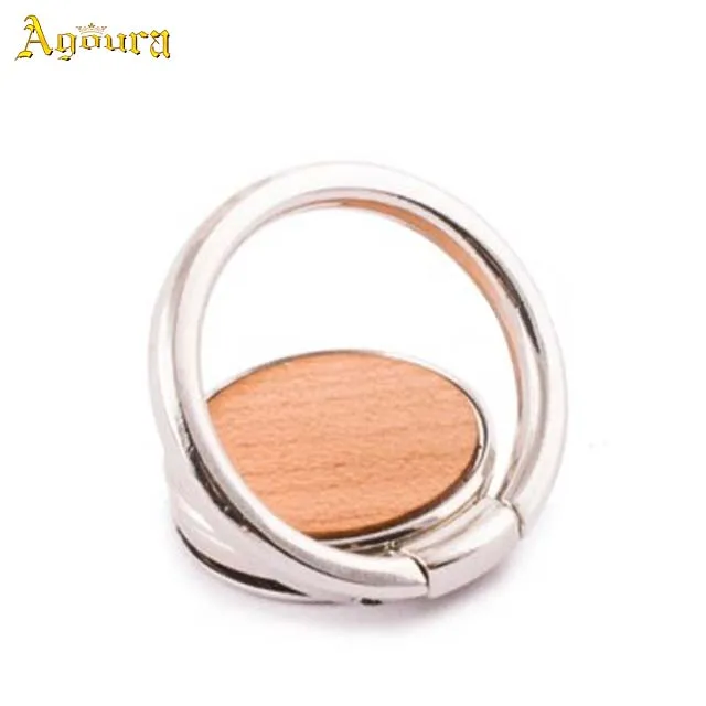 Wholesale metal phone ring holder with wood chip 
Wholesale metal phone ring holder with wood chip
