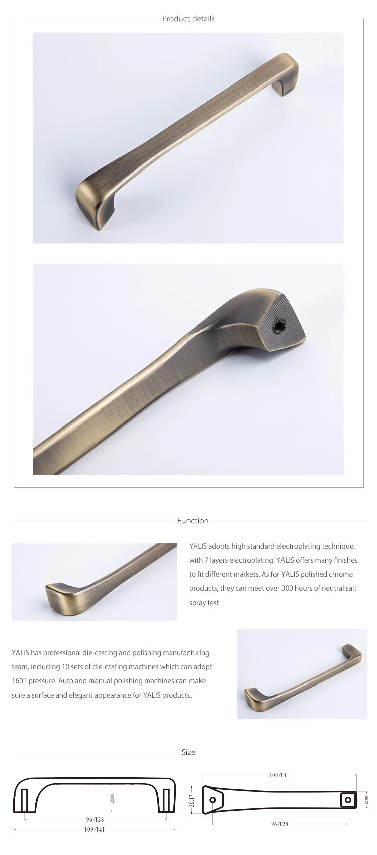 High Quality Design gold furniture drawer kitchen cabinet handles