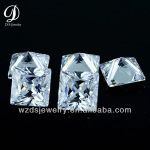 aaaaa princess cut white cubic zirconia stone dimond cut cz gem