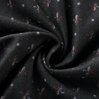 Black Printed Flower Tricot Fabric Custom Design Knitted Fabric for Wholesale