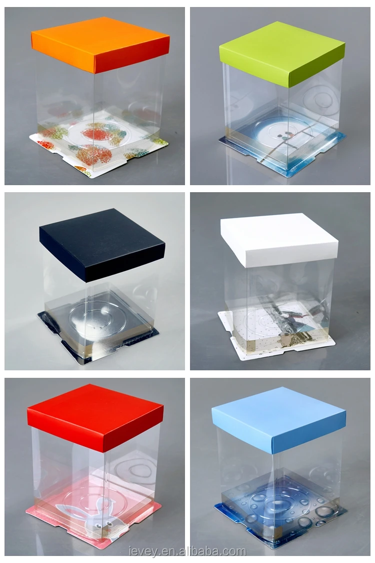 festival 5 inch transparent plastic pet cake gift box for b