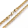 Fashion 5/6mm Width 46-81CM Length Stainless Steel 18K PVD Gold & Silver Two Tone Rope Chain Necklace Chain With Lobster Clasps