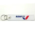 Protection Customization Textile Superior Quality Pilot Key Ring Woven With Manufacturer Embroidery Keychain Logo Custom