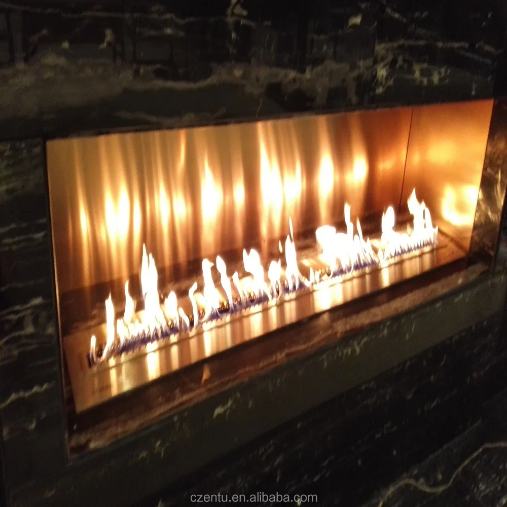 Insert Stainless Steel Intelligent Ethanol Fireplace With Real