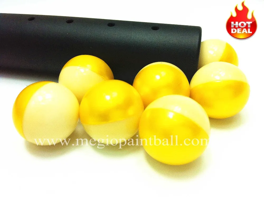 megio Advanced Grade Paintball Metallic Yellow White Dual color Shell