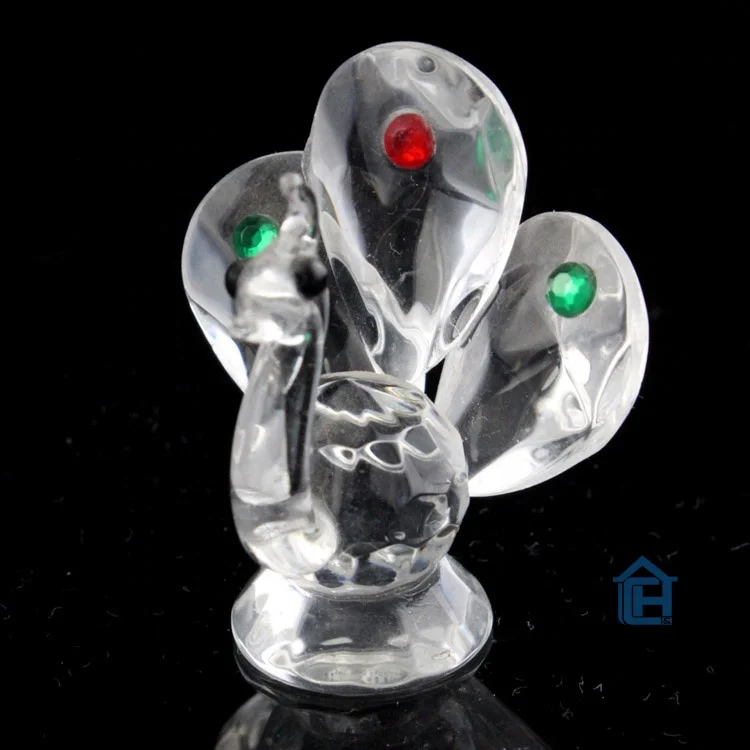 Nouveau design cristal figurine en cristal de paon figurine k9 cristal statues d'animaux en gros