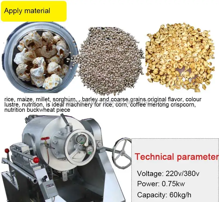 Air Flow Wheat Rice Corn Puffing Machine Puffed Rice Machine details